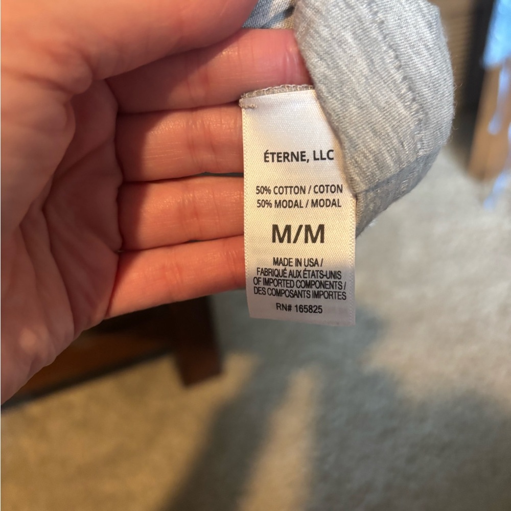 Eterne Crew Neck T-Shirt in Heather Gray Size M - Picture 5 of 5